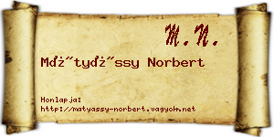 Mátyássy Norbert névjegykártya